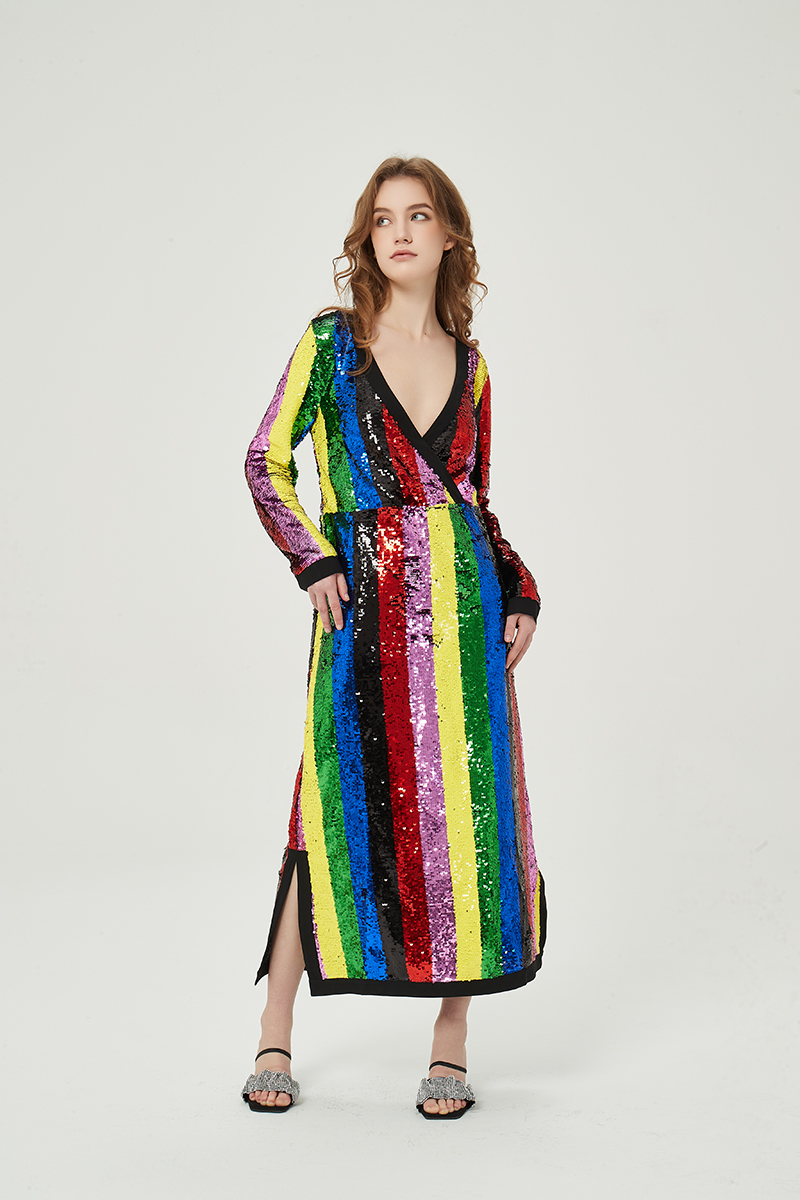 Ladies rainbow stripe luxury r