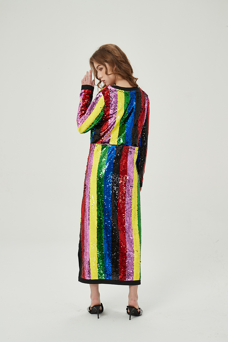 Ladies rainbow stripe luxury robes