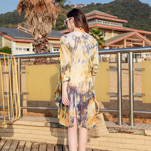 Ladies colorful beach tie dyed blouse