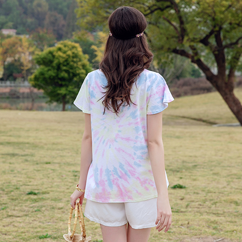 Ladies rain bow tie dyed tee