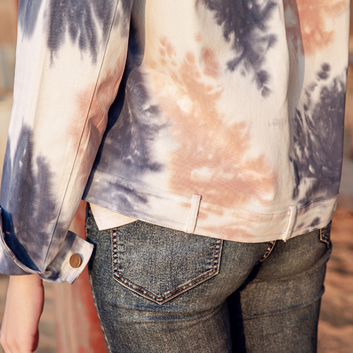 Ladies tie dye denim jacket