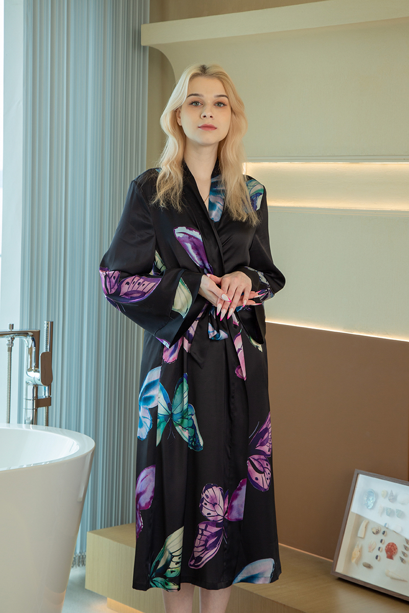 Black Butterfly Desiare Longline Robe