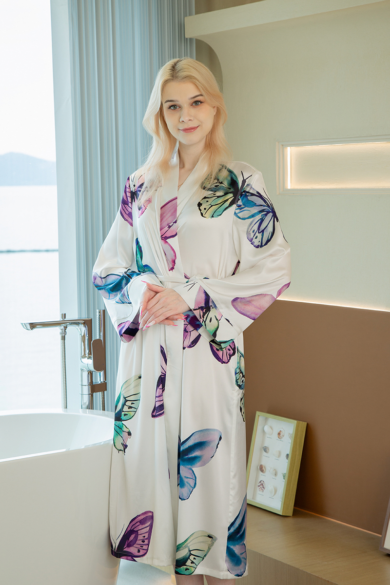 White Butterfly Desiare Longline Robe