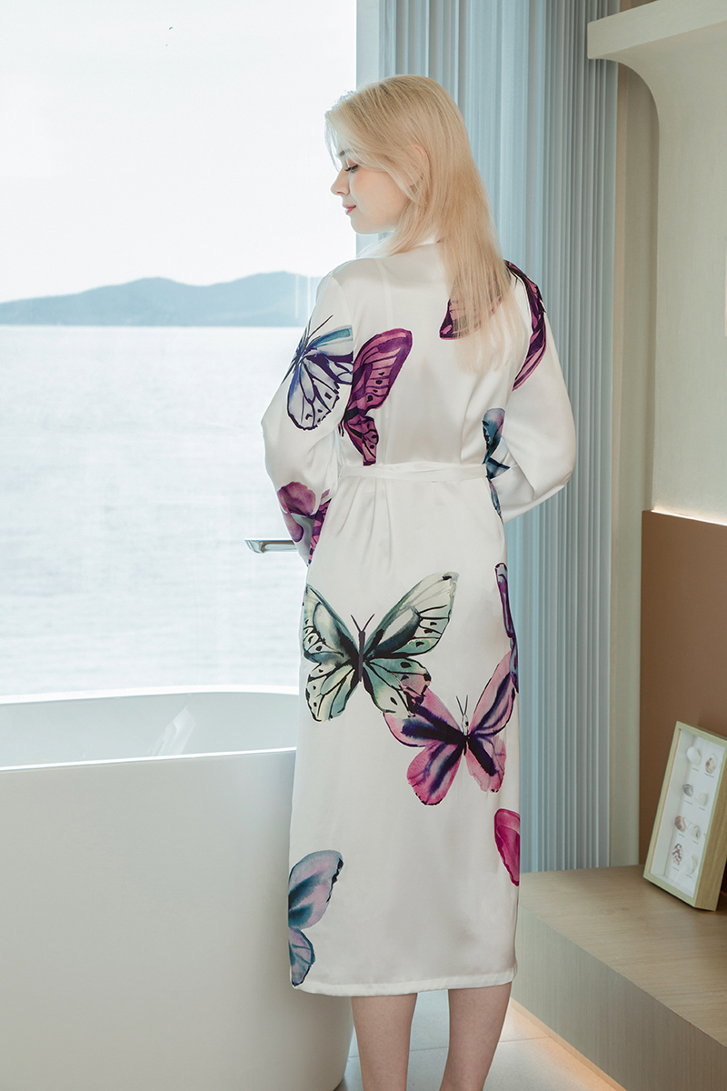 White Butterfly Desiare Longline Robe