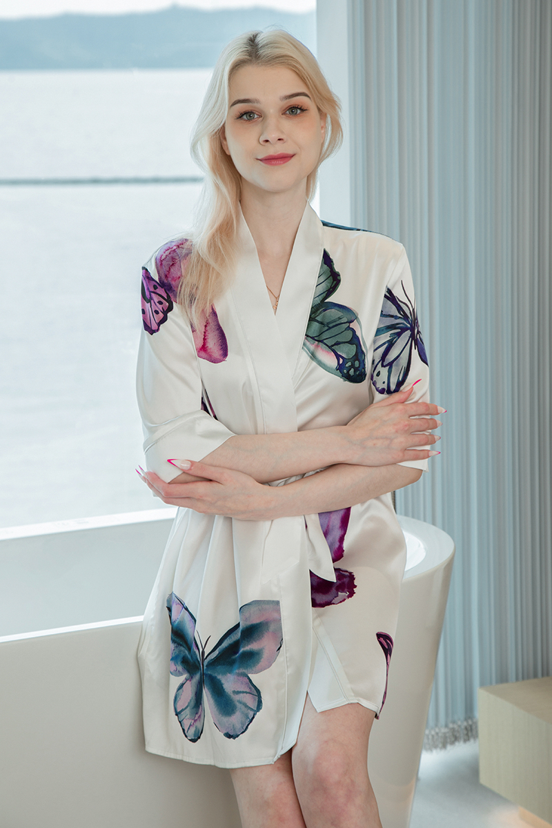 White Butterfly short Robe