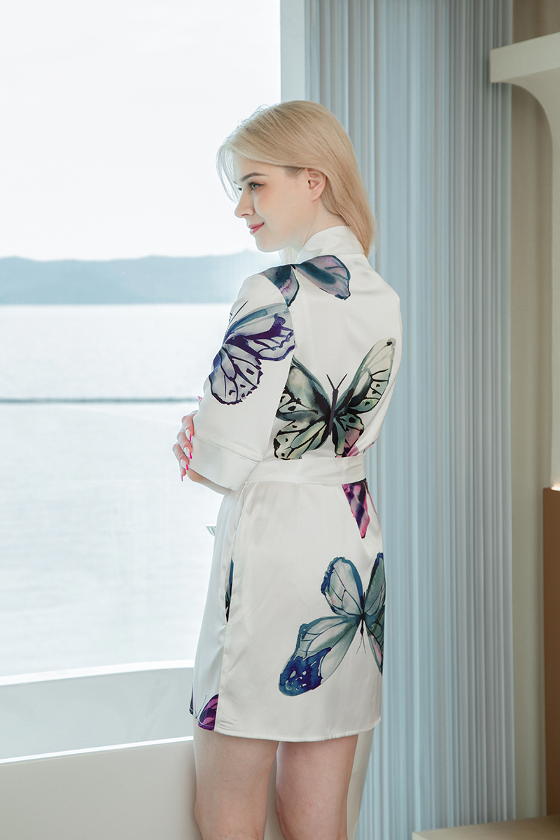 White Butterfly short Robe