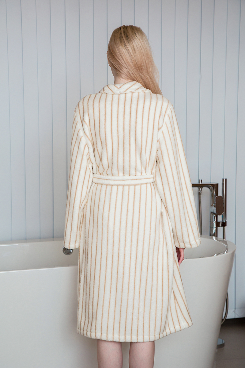 Pin Stripe Double Face Velour Robe