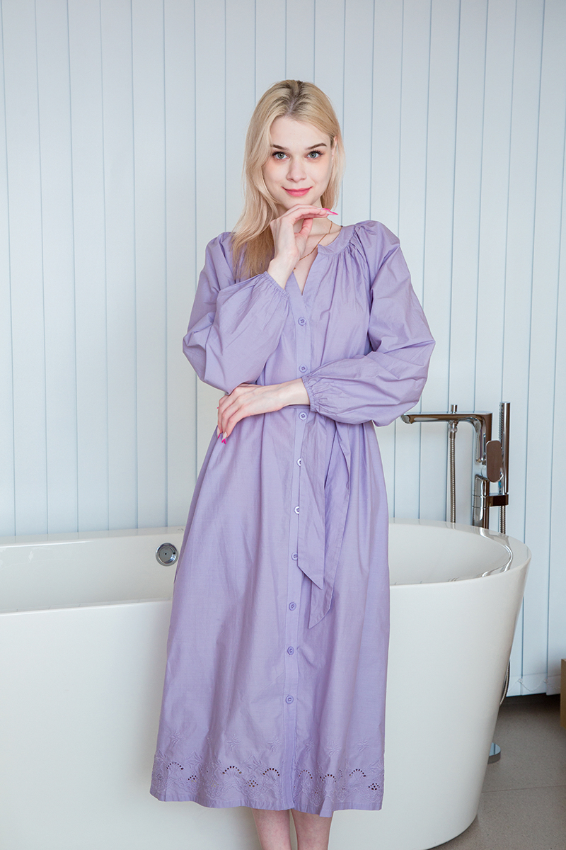 Border Embroidery Longline Pajama