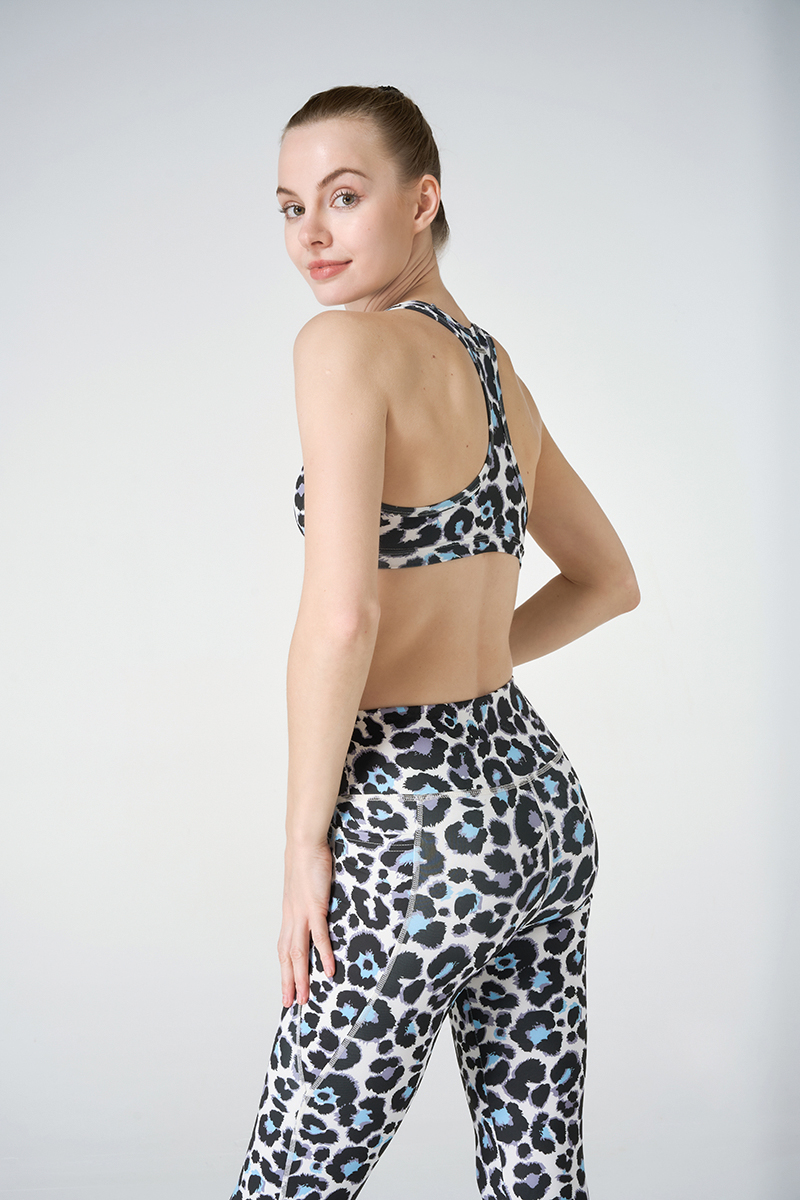 Blue Leopard Sports Bra And High Waist Reflex Power Legging