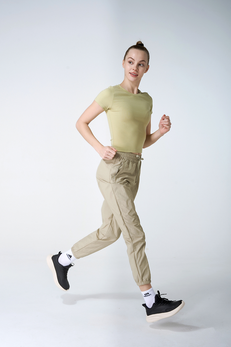 Hi Stretched Organic Cotton Slim Short Sleeve Tee  And Leisure Pants Sets