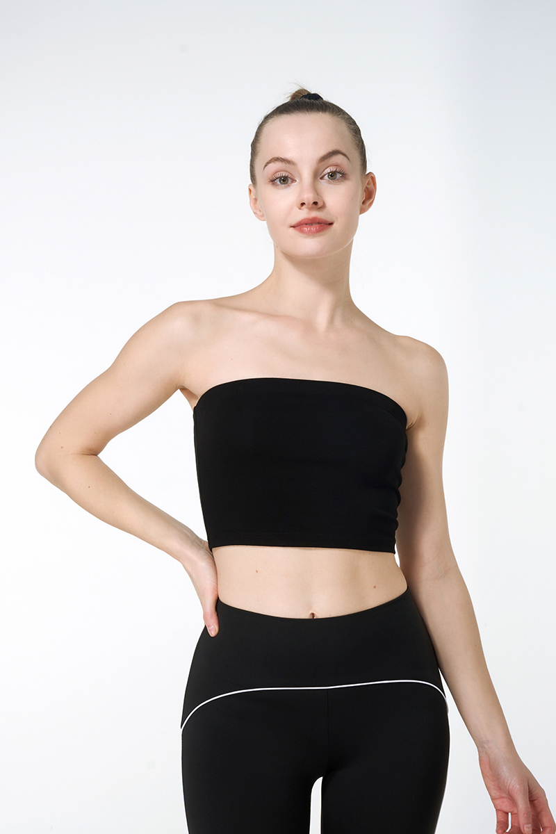 Modal Polyester stretched Rib With Attachable Strape Tank And High Waisted Piping Legging Sets